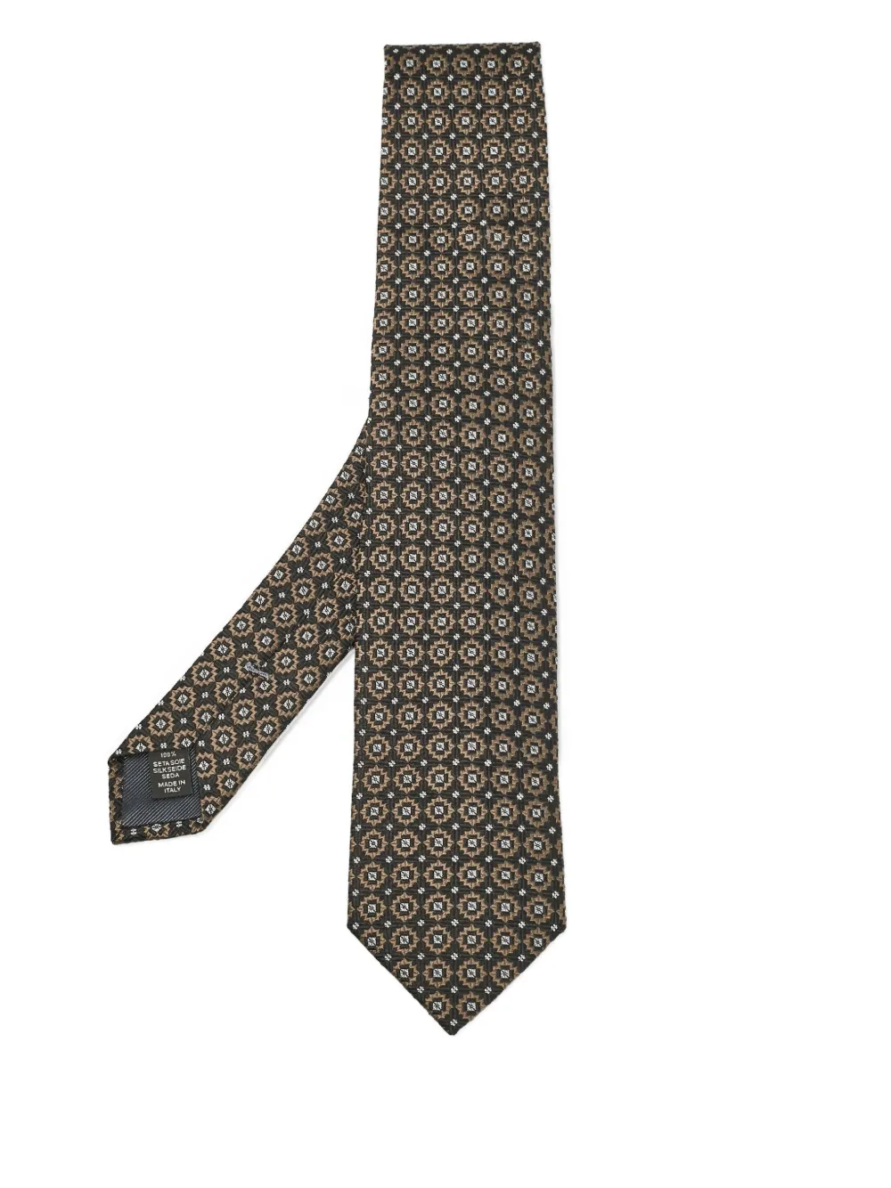 patterned silk tie