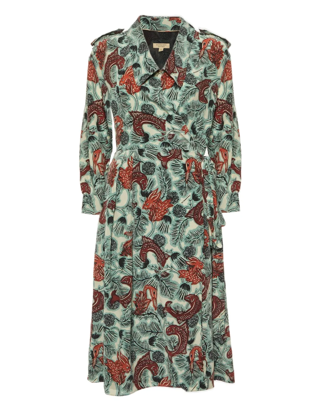 Burberry Pre-Owned fishes-print midi dress | Blue | Image 1