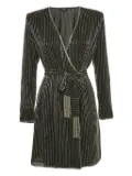 Elisabetta Franchi pre-owned pinstriped wrap dress - Black