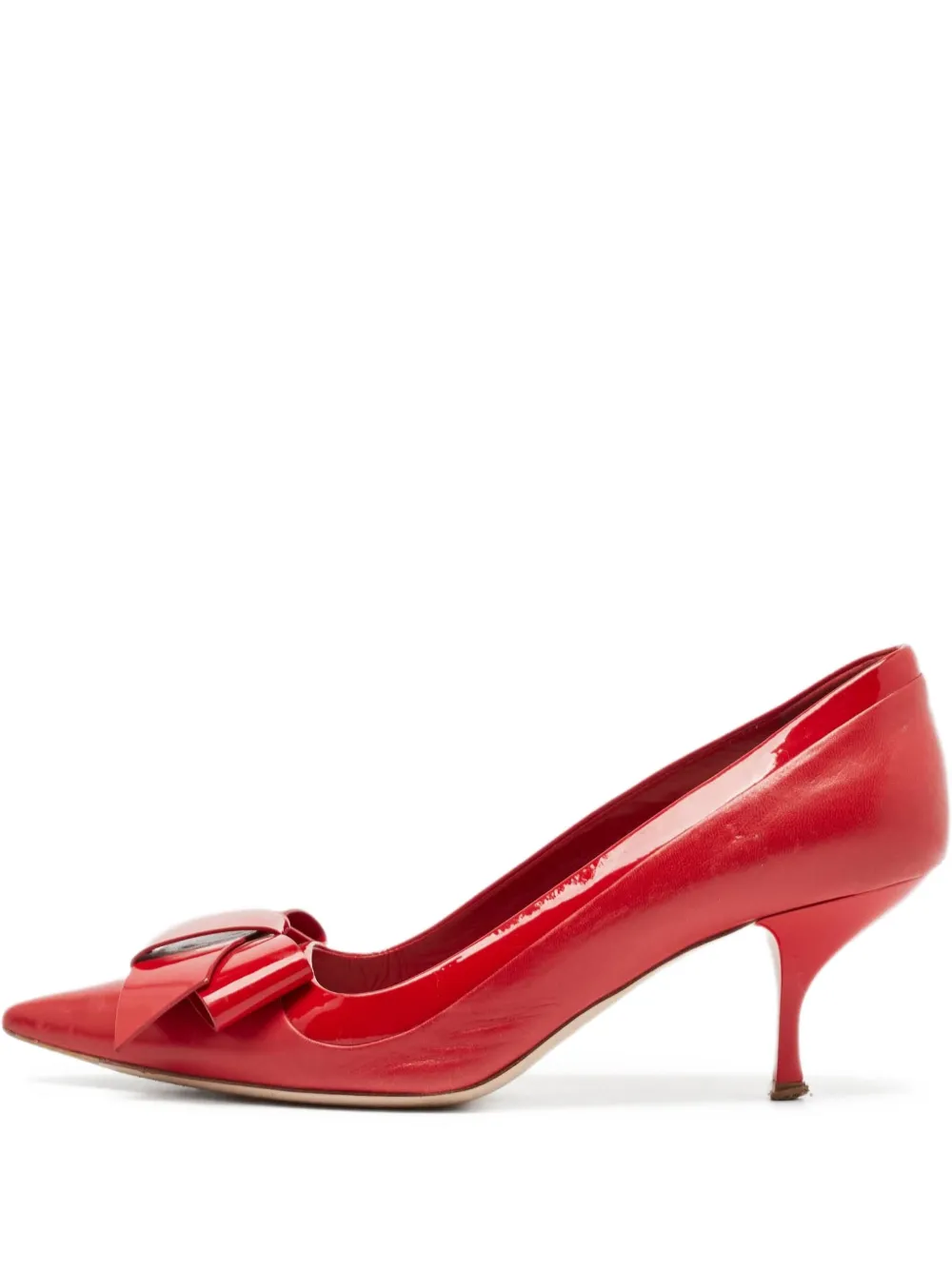Miu Miu Pre-Owned bow-detail pointed-toe pumps | Red | Image 1