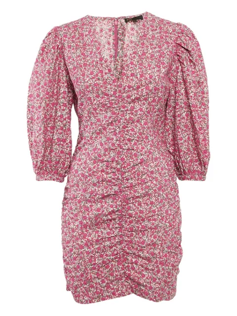 Maje puff-sleeves floral dress