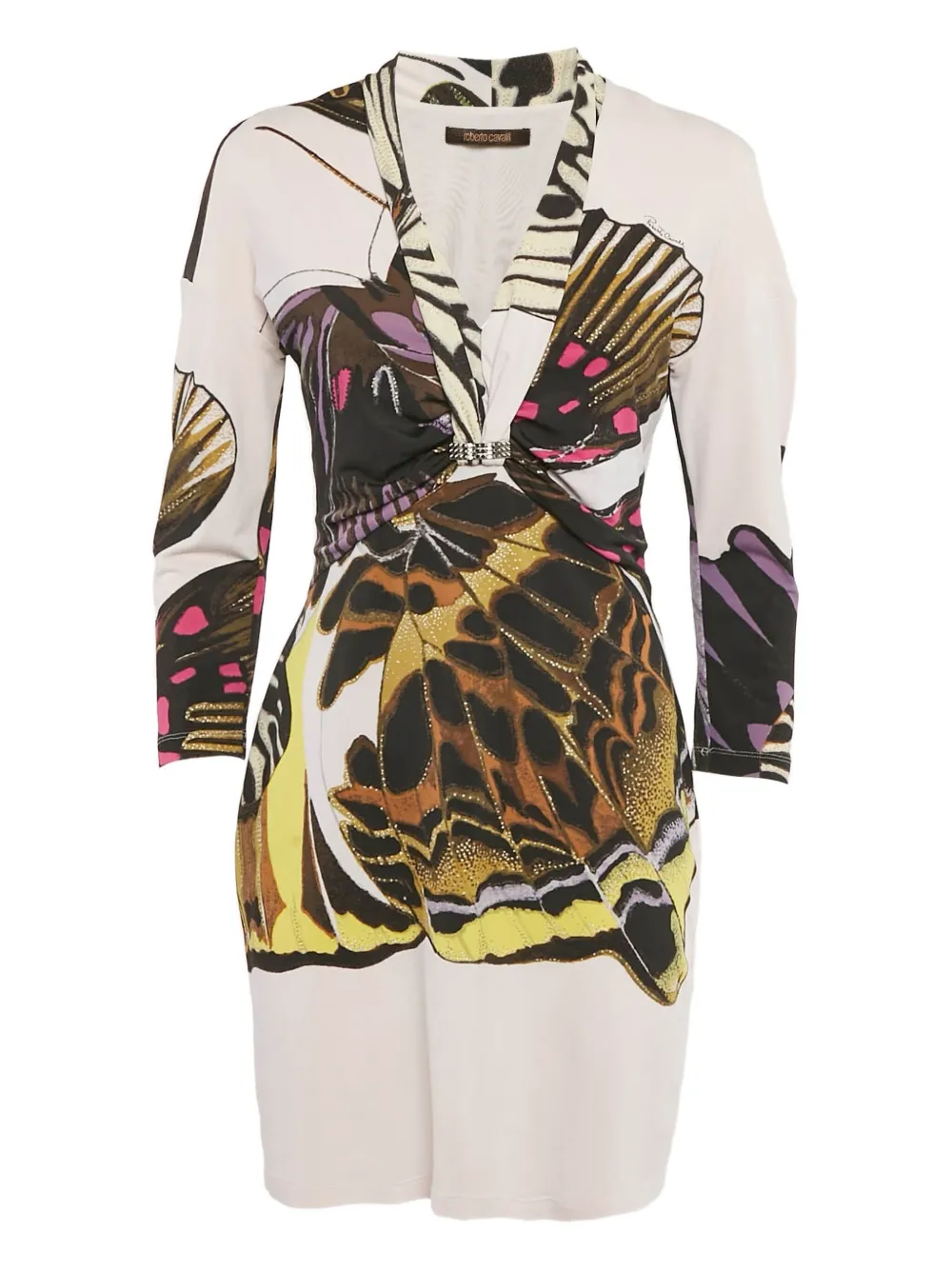 butterfly-print mini dress
