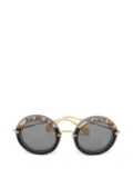 Miu Miu Pre-Owned round-frame sunglasses - Black