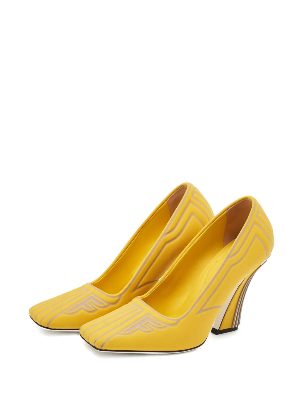 Fendi Pre-Owned 2024 pumps met F-patroon - Geel
