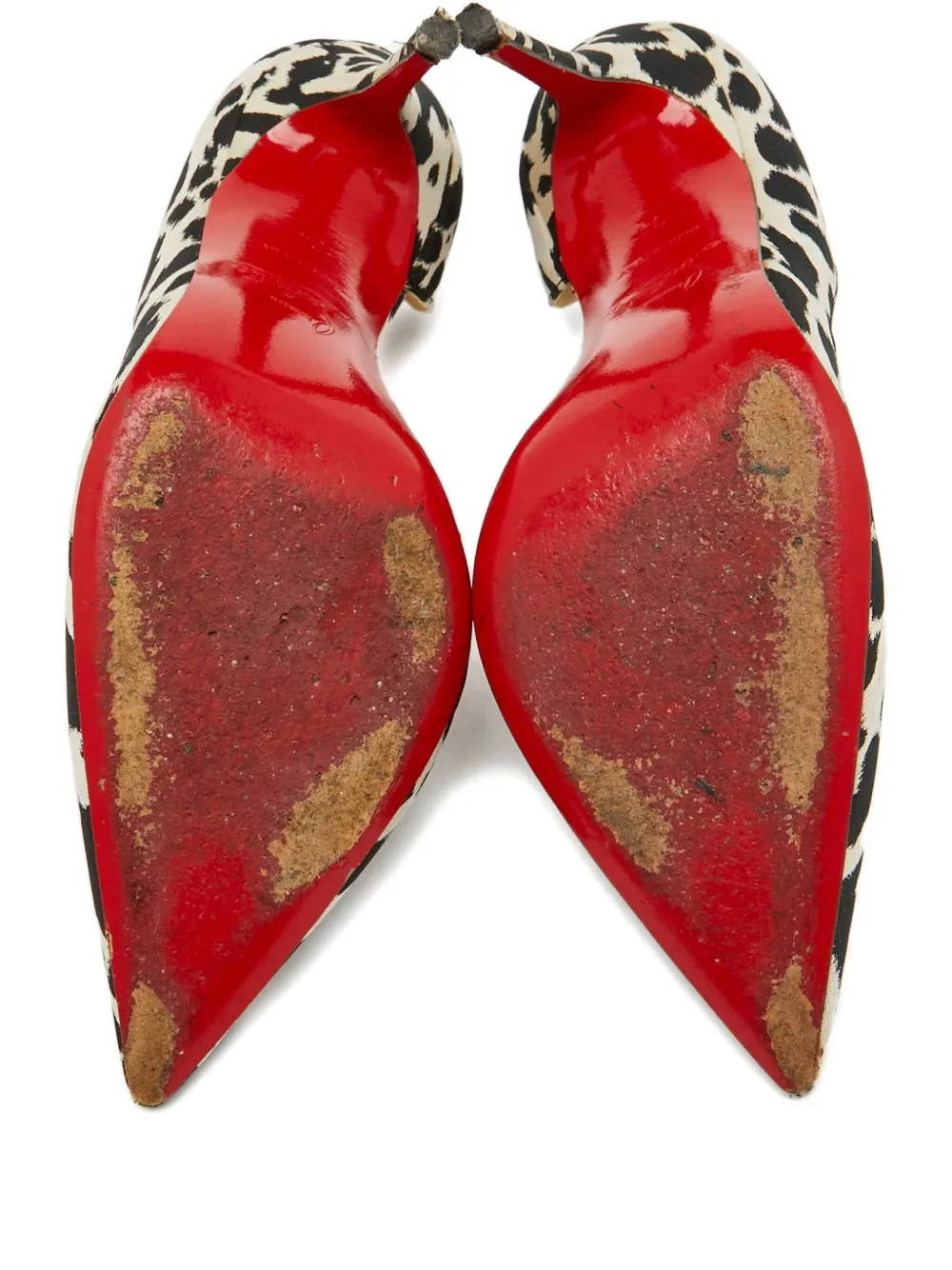 Christian Louboutin Pre-Owned animal-print satin pumps - ブラック Christian Louboutin Pre-Owned animal-print satin pumps - ブラック