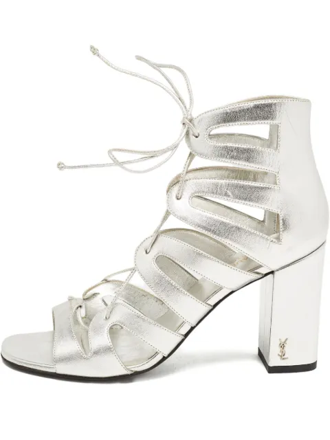 Saint Laurent Pre-Owned 90mm lace-up leather sandals