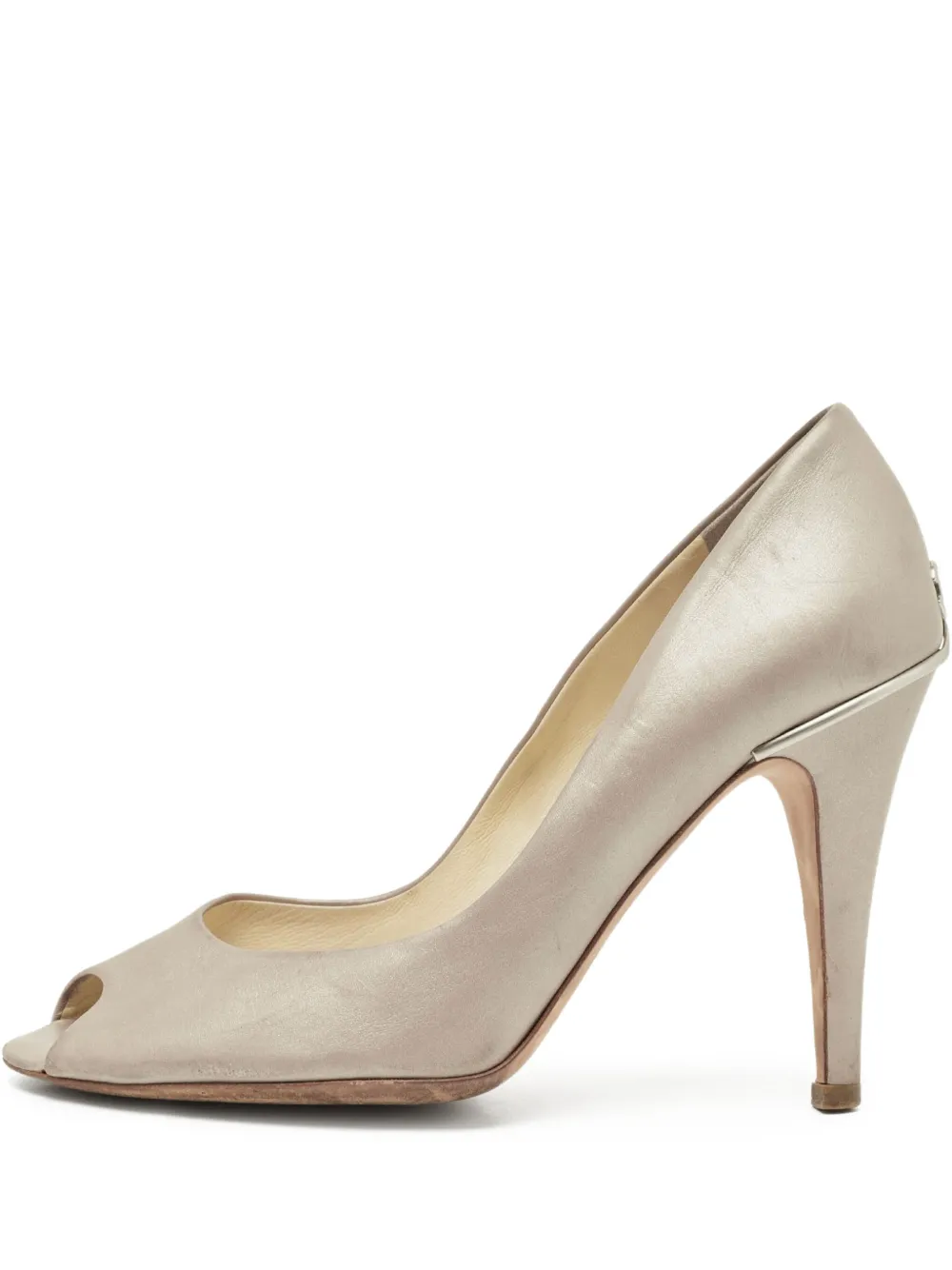 CHANEL Pre-Owned 115mm peep-toe pumps | Grey | Image 1