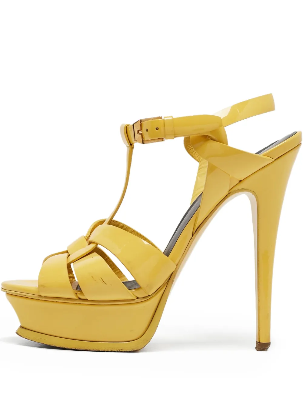Saint Laurent Pre-Owned 130mm Tribute sandals | Yellow | Image 1