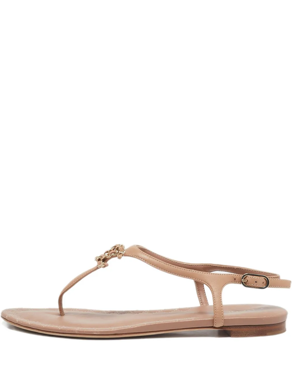 CHANEL Pre-Owned CC Camellia leather buckle sandals | Brown | Image 1