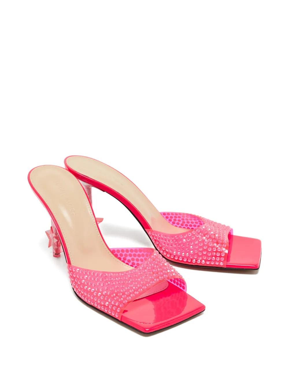 MACH & MACH 100 mm sandalen met kristallen en hak - Roze