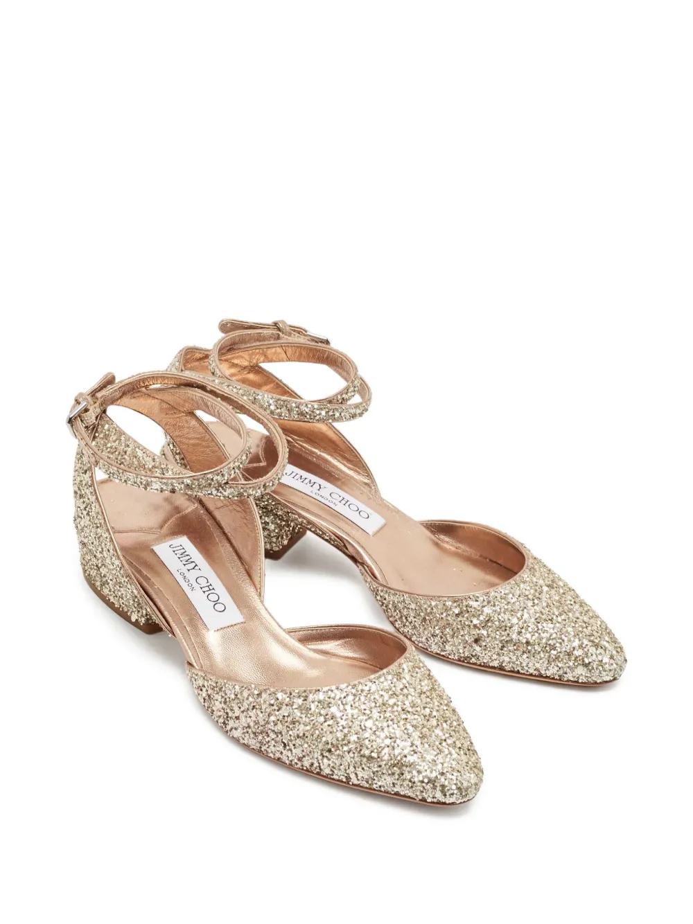 Jimmy Choo Pre-Owned 35 mm Vicky Glitter pumps - Beige