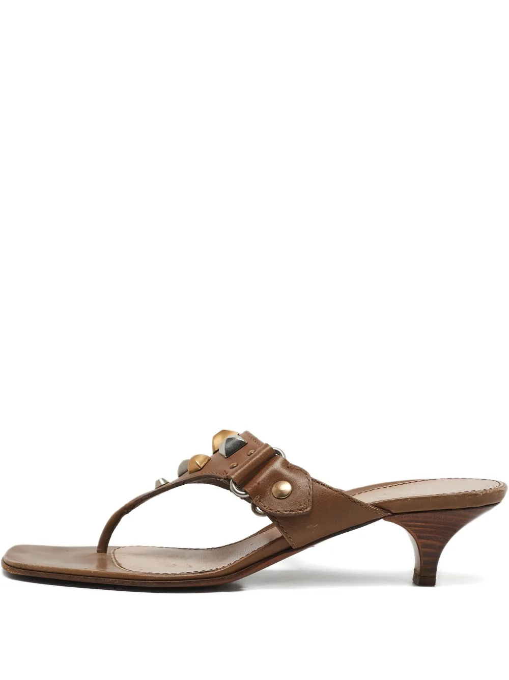 Prada Pre-Owned studded leather sandals | Brown | Image 1