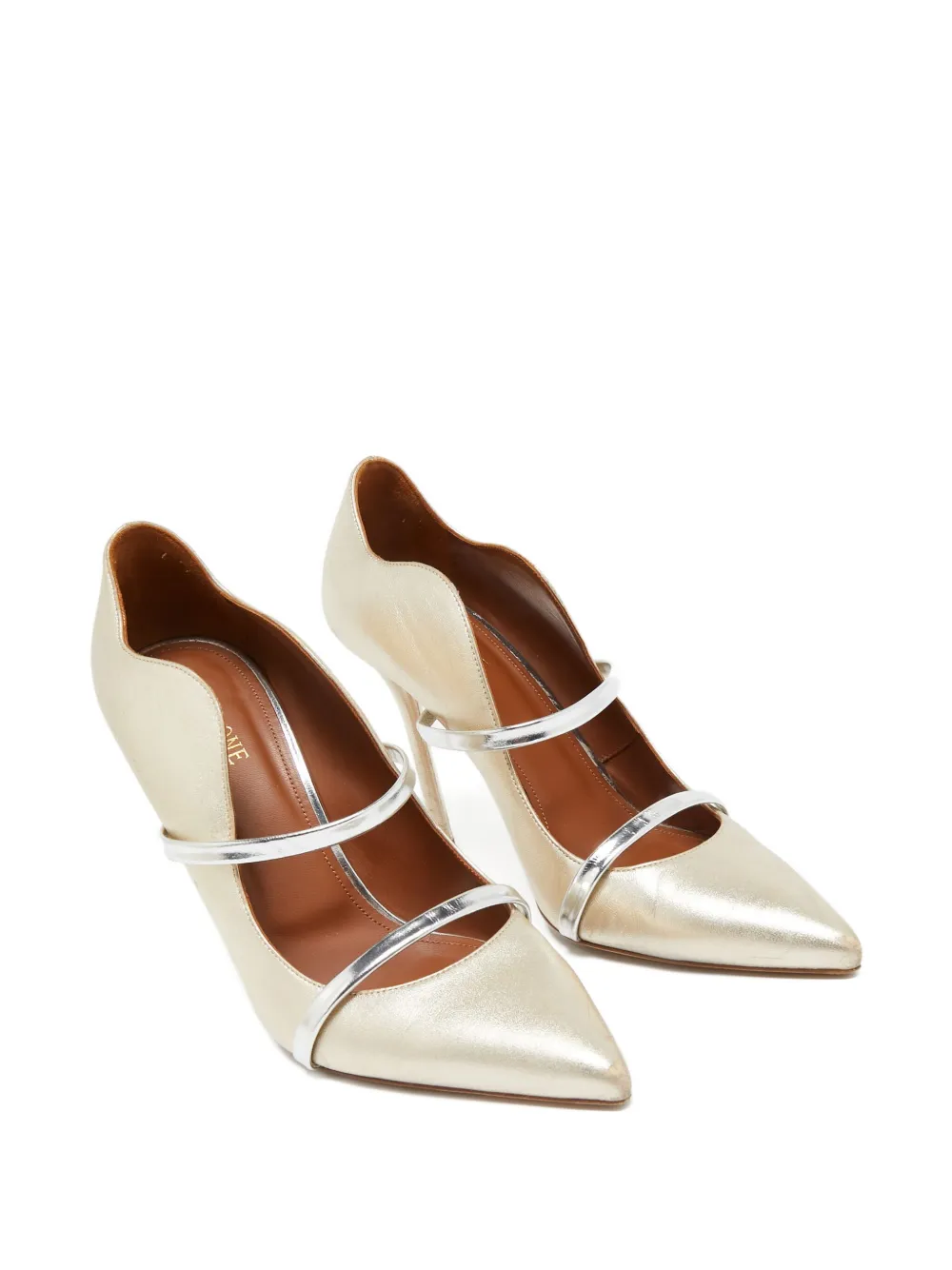 Malone Souliers Pre-owned 110 mm leren pumps - Goud