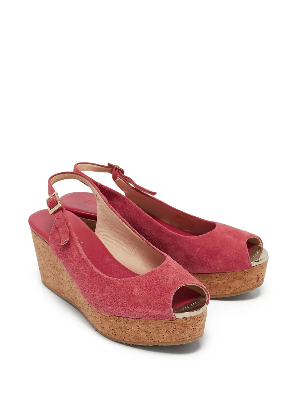 Jimmy Choo Pre-Owned sandales en daim 125 mm à semelle compensée | Image 2