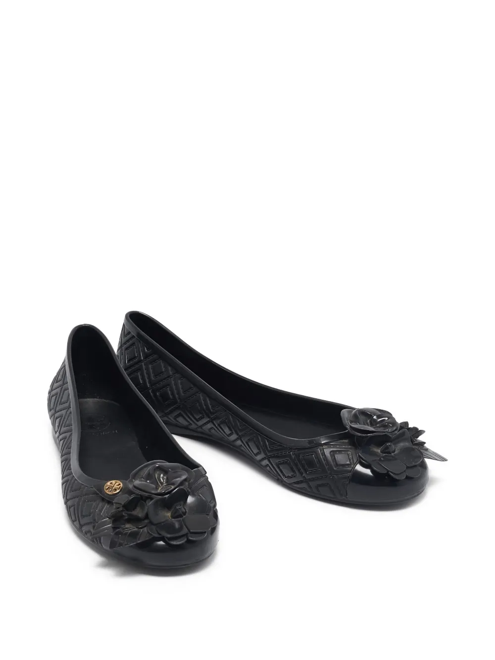 Tory Burch Pre-owned Blossom ballerina's verfraaid met bloemen - Zwart