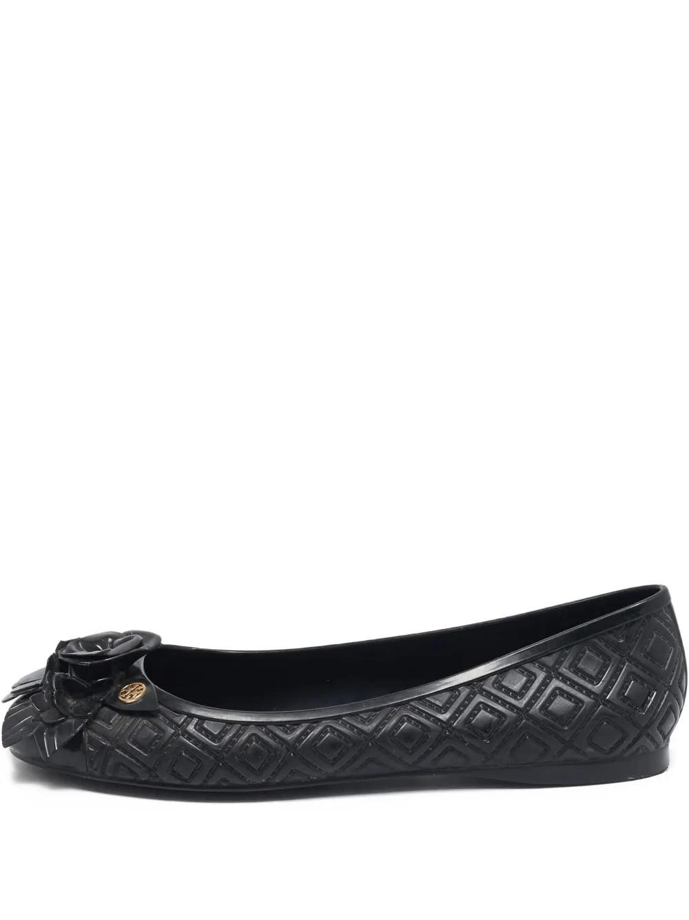 Tory Burch pre-owned Blossom floral-embellished ballet flats | Black | Image 1