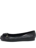 Tory Burch pre-owned Blossom floral-embellished ballet flats - Black