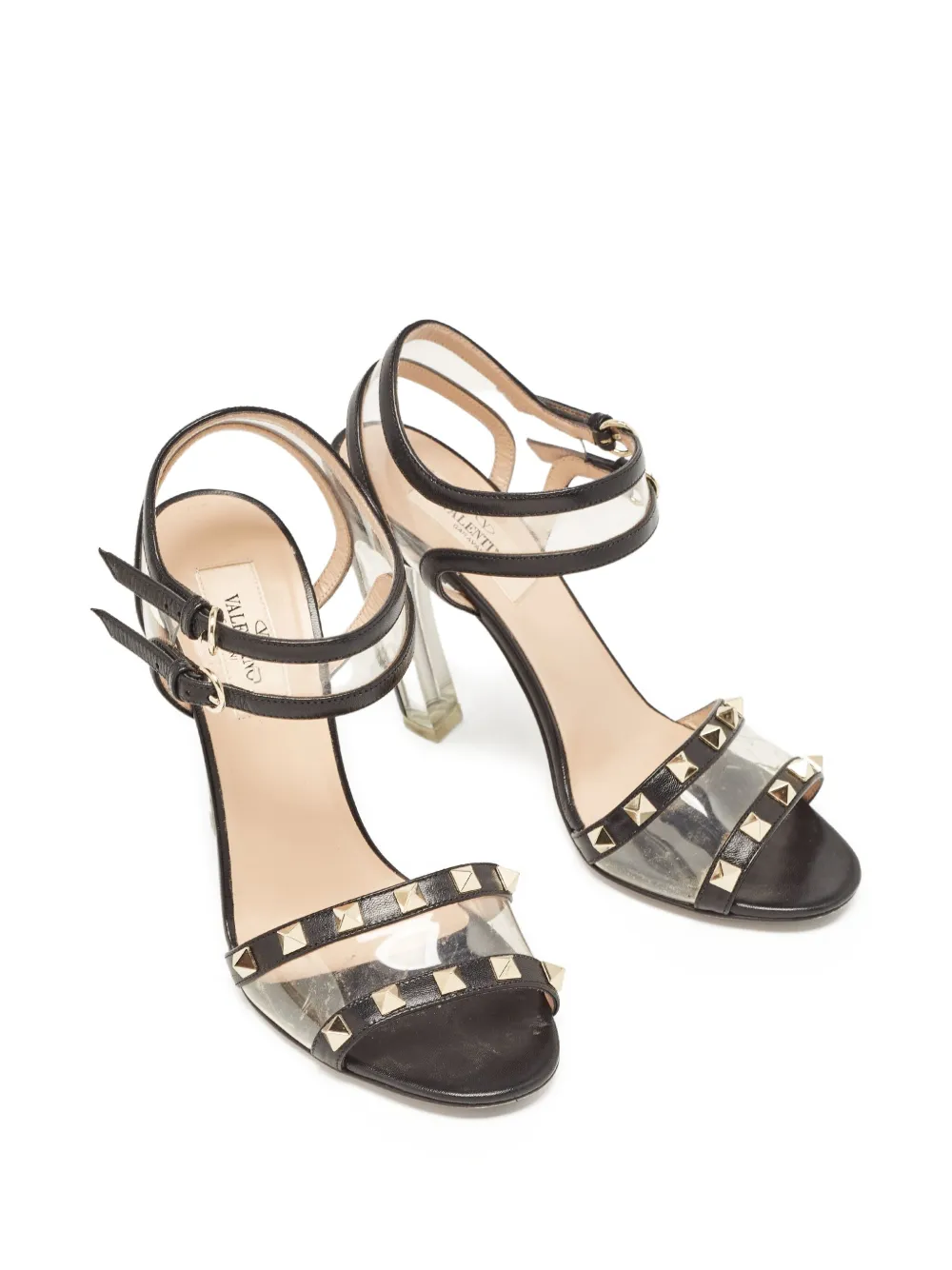 Valentino Garavani Pre-Owned 100 mm Rockstud sandalen - Zwart