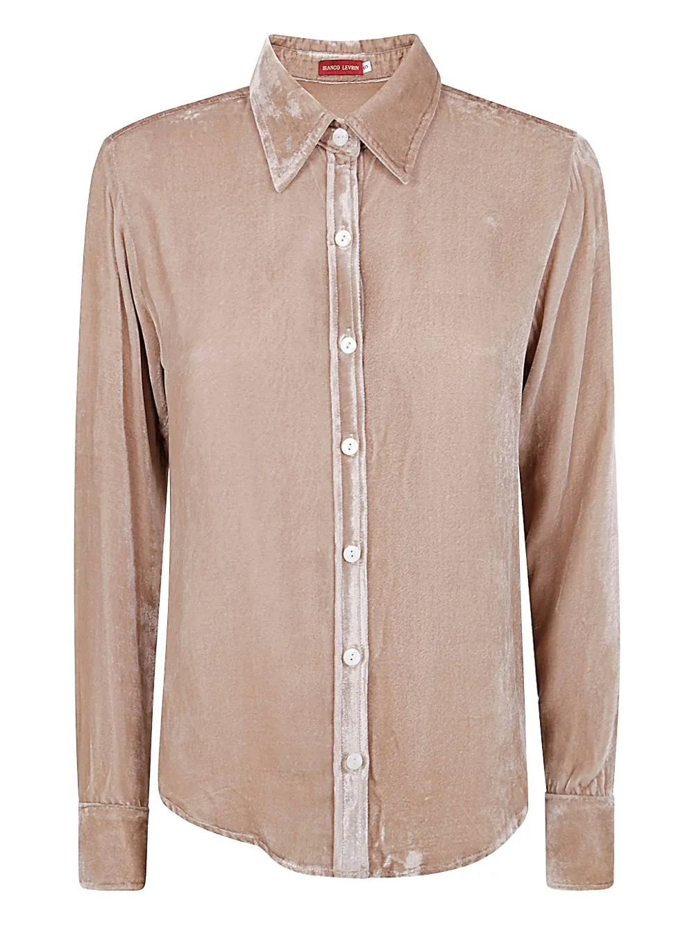 Bianco Levrin velvet button-down shirt | neutro | Image 1