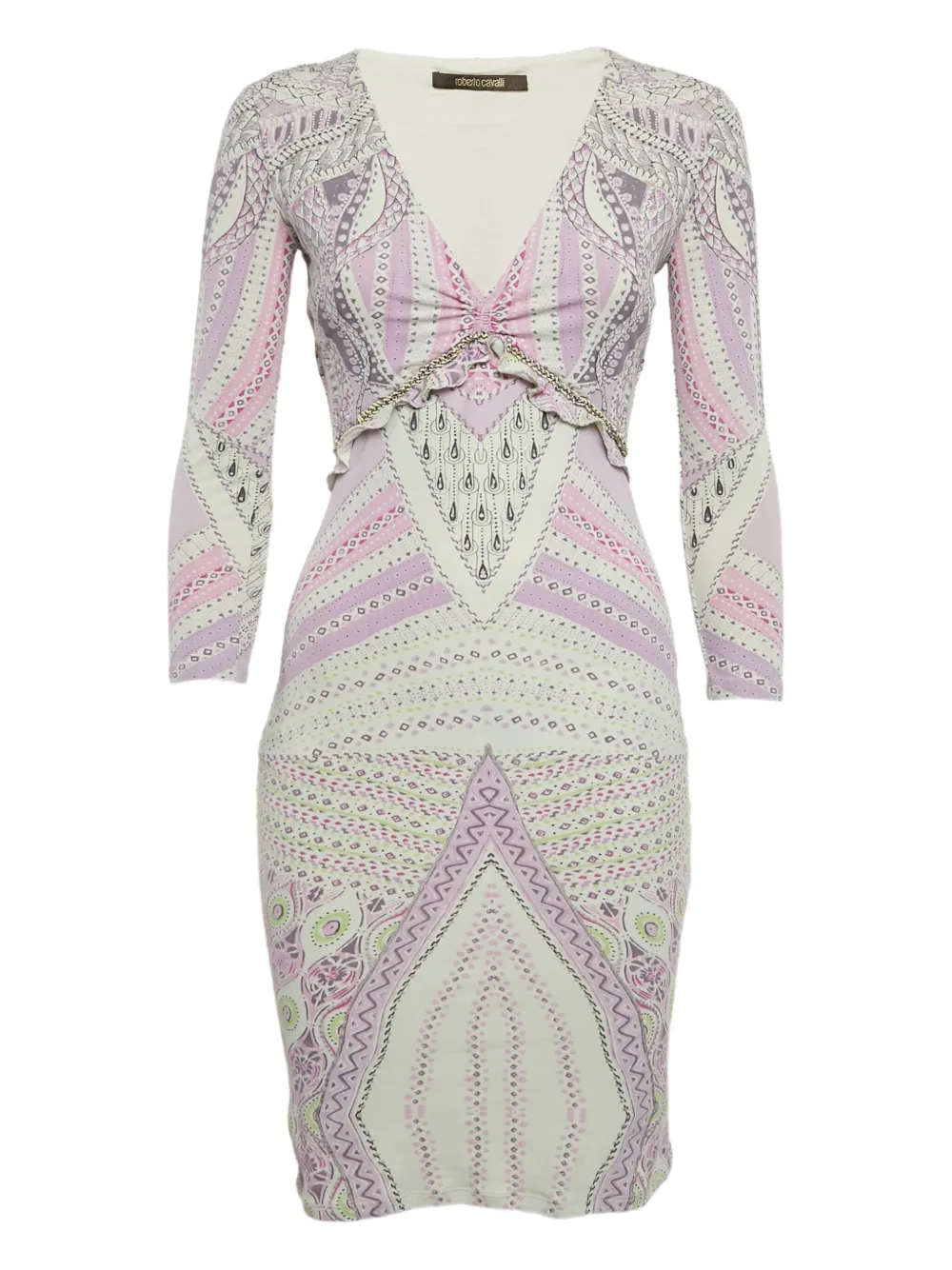 patterened V-neck dress