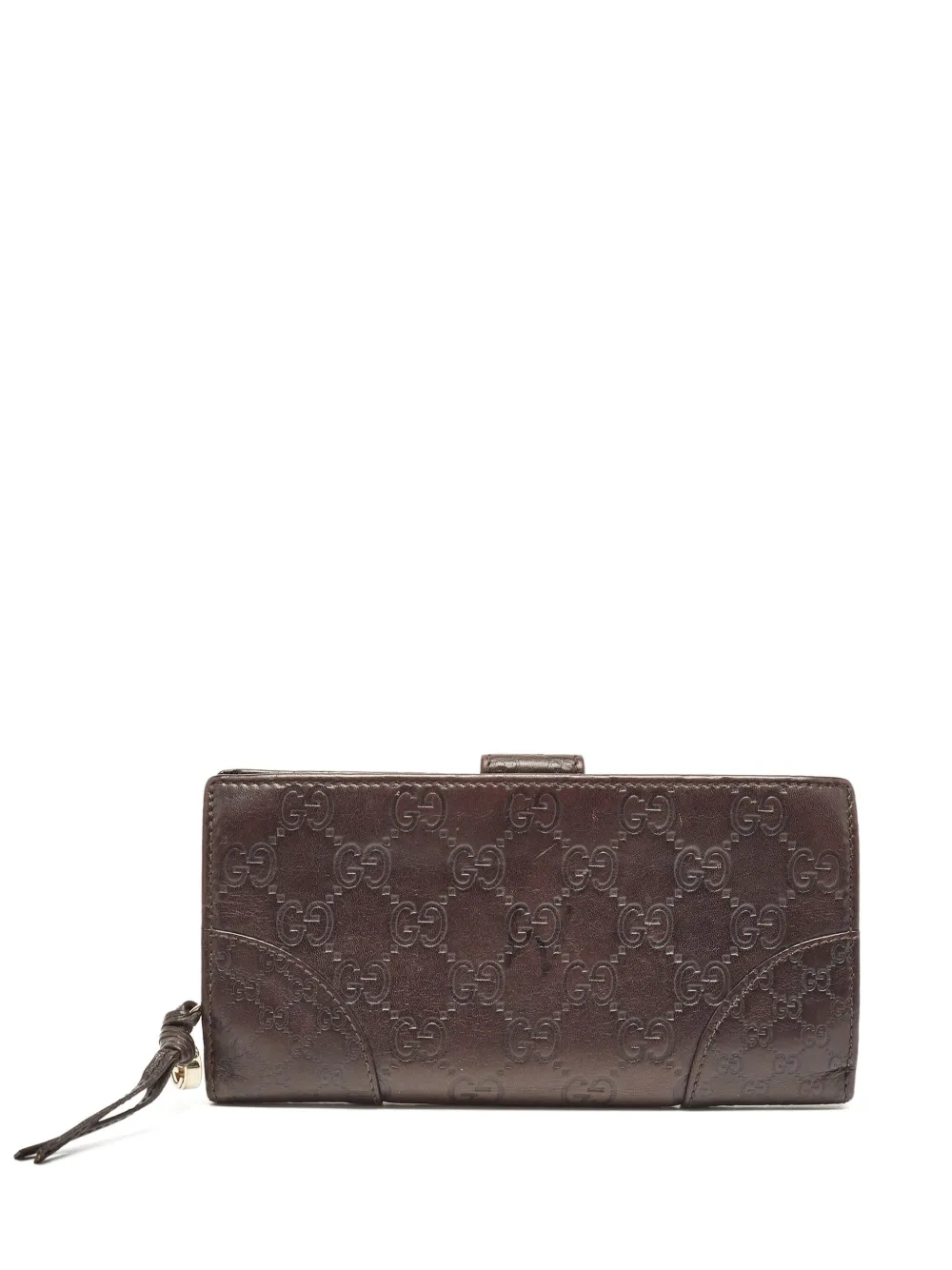 Pre-owned Gucci Ssima Gg-debossed Leather Wallet