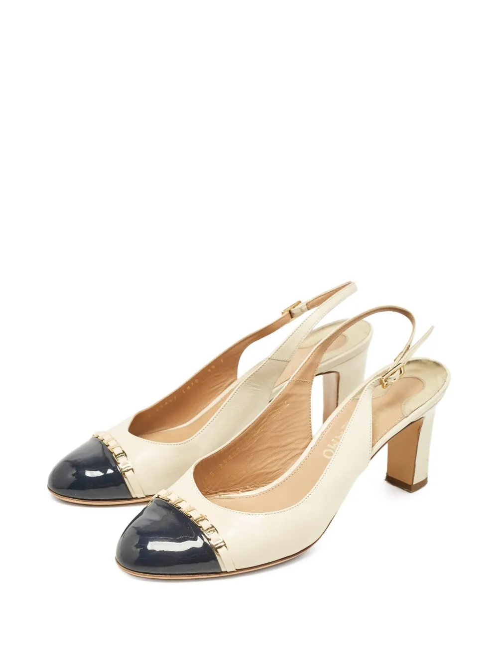 Ferragamo Pre-Owned 45mm contrast-toecap slingback pumps | Image 2