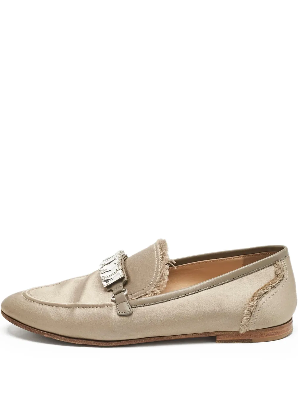 frayed satin loafers