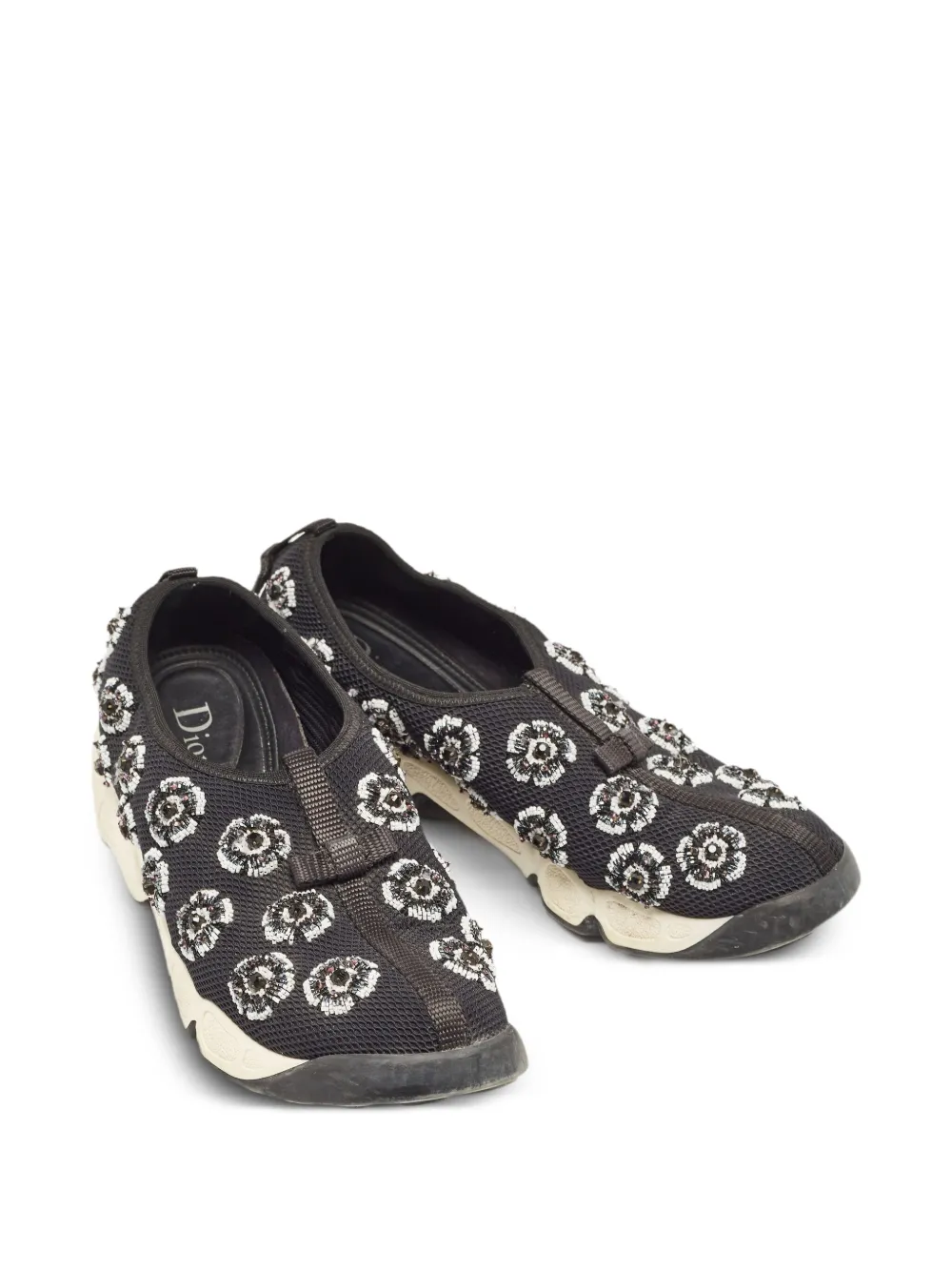Christian Dior Pre-Owned Sneakers met bloemenprint - Zwart