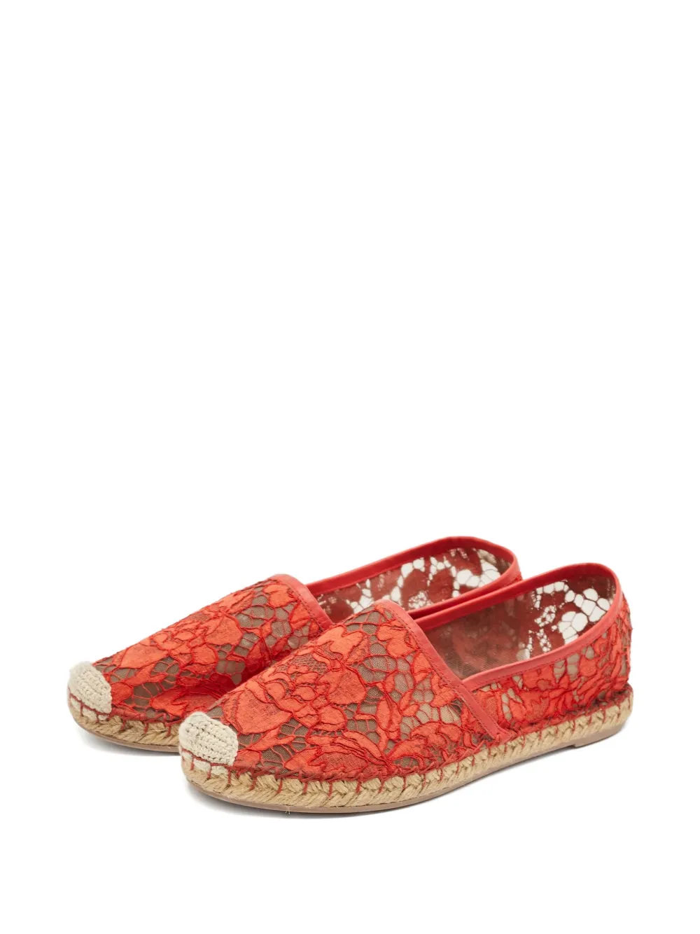 Valentino Garavani Pre-Owned 2023 espadrilles met kant - Rood