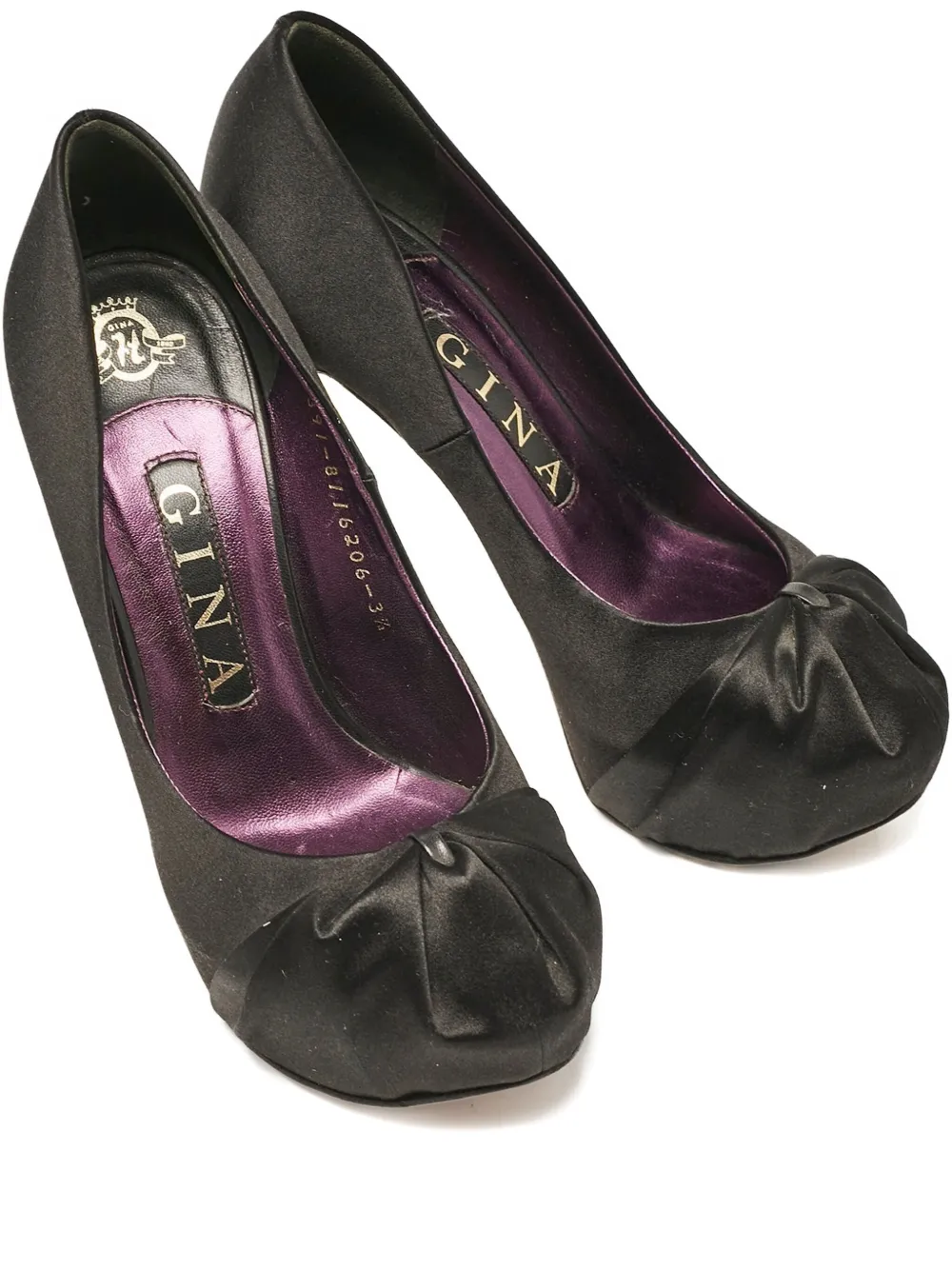 Gina Pumps in raso con plateau 125mm - Nero