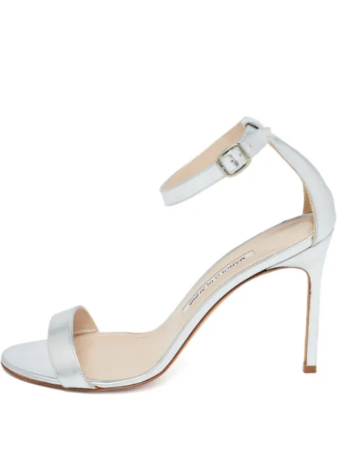 Manolo Blahnik 115mm leather heeled sandals