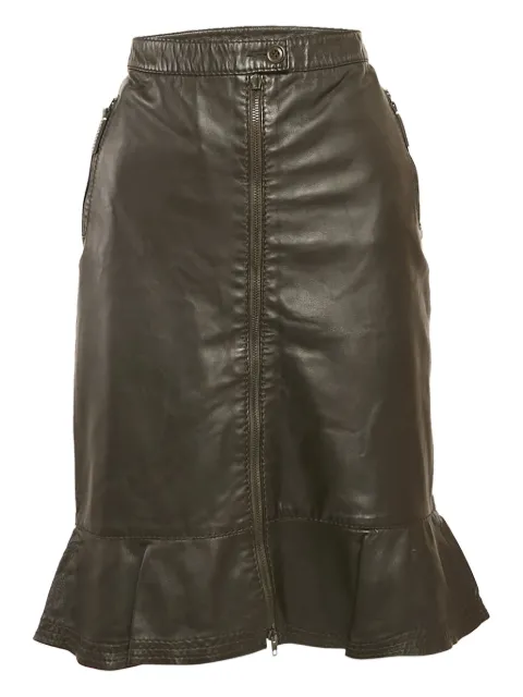 Moschino Pre-Owned leather midi skirt