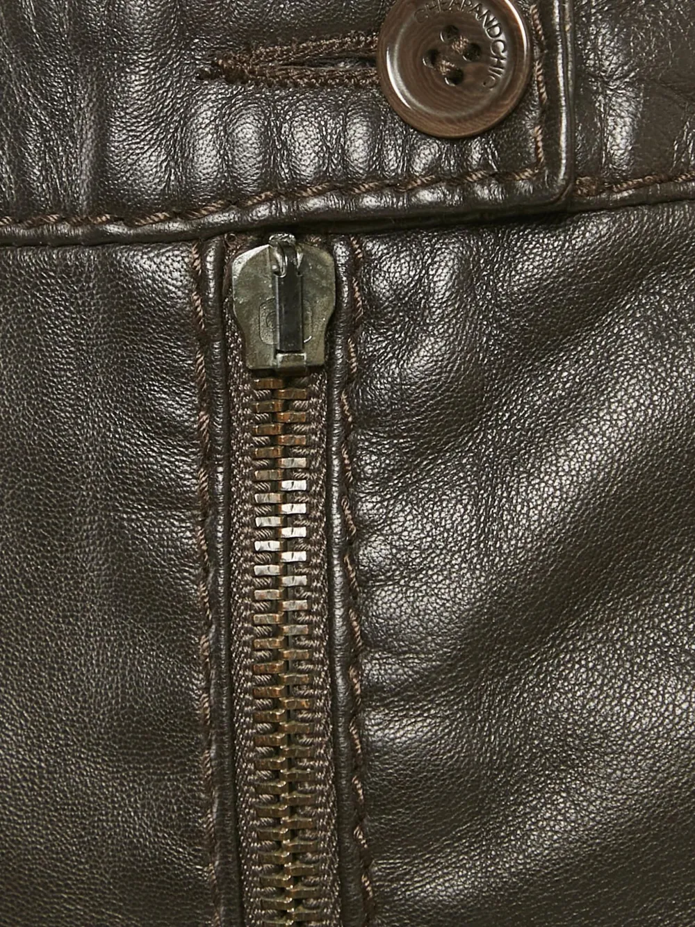 Moschino Pre-Owned Leren midi-rok - Bruin