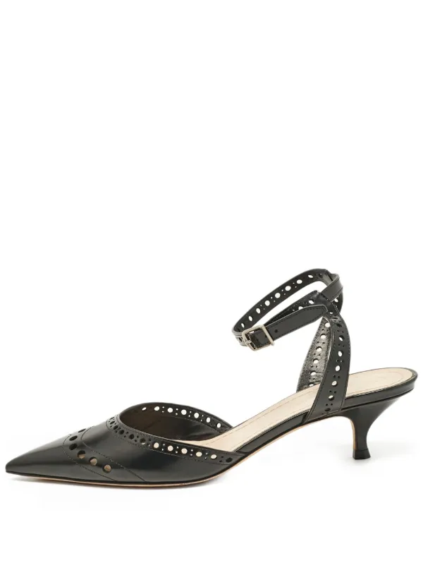 Christian Dior Pre-Owned 50mm Perforated Pumps Black FARFETCH IN