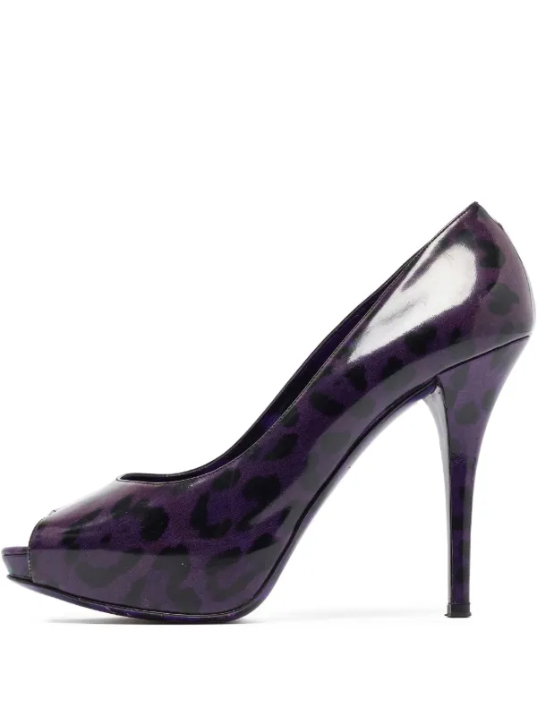 Dolce & Gabbana Pre-Owned 120mm leopard-print Pumps | Purple | FARFETCH RO