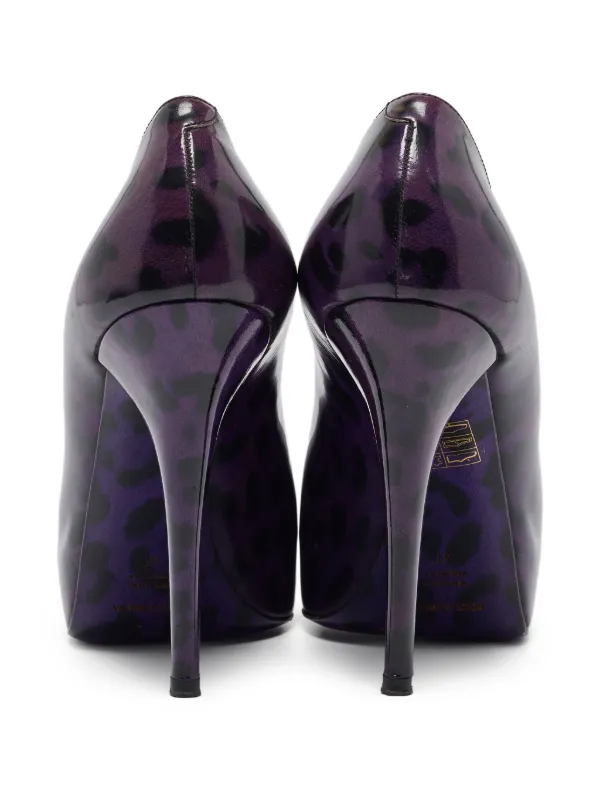 Dolce & Gabbana Pre-Owned 120mm leopard-print Pumps | Purple | FARFETCH RO