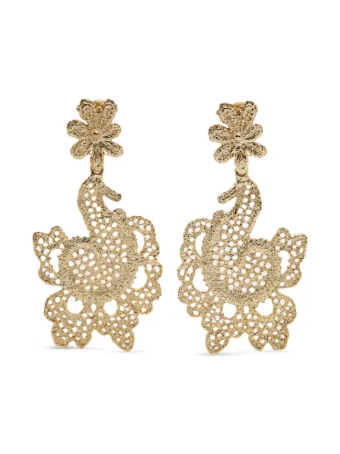 Oscar de la Renta Pre-Owned floral-motif clip-on earrings