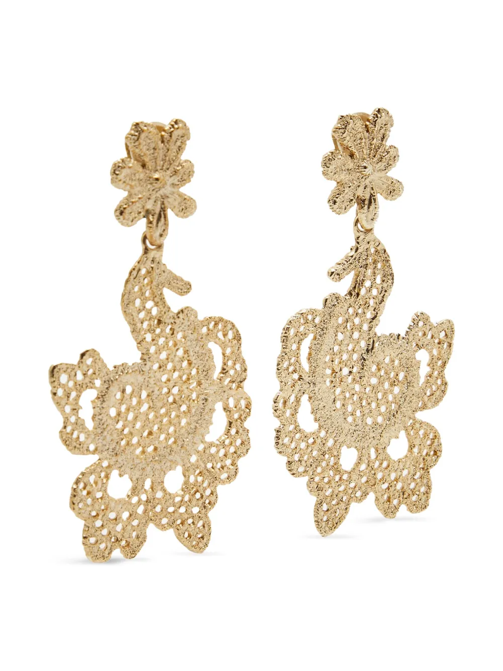 Oscar de la Renta Pre-Owned floral-motif clip-on earrings | Image 2