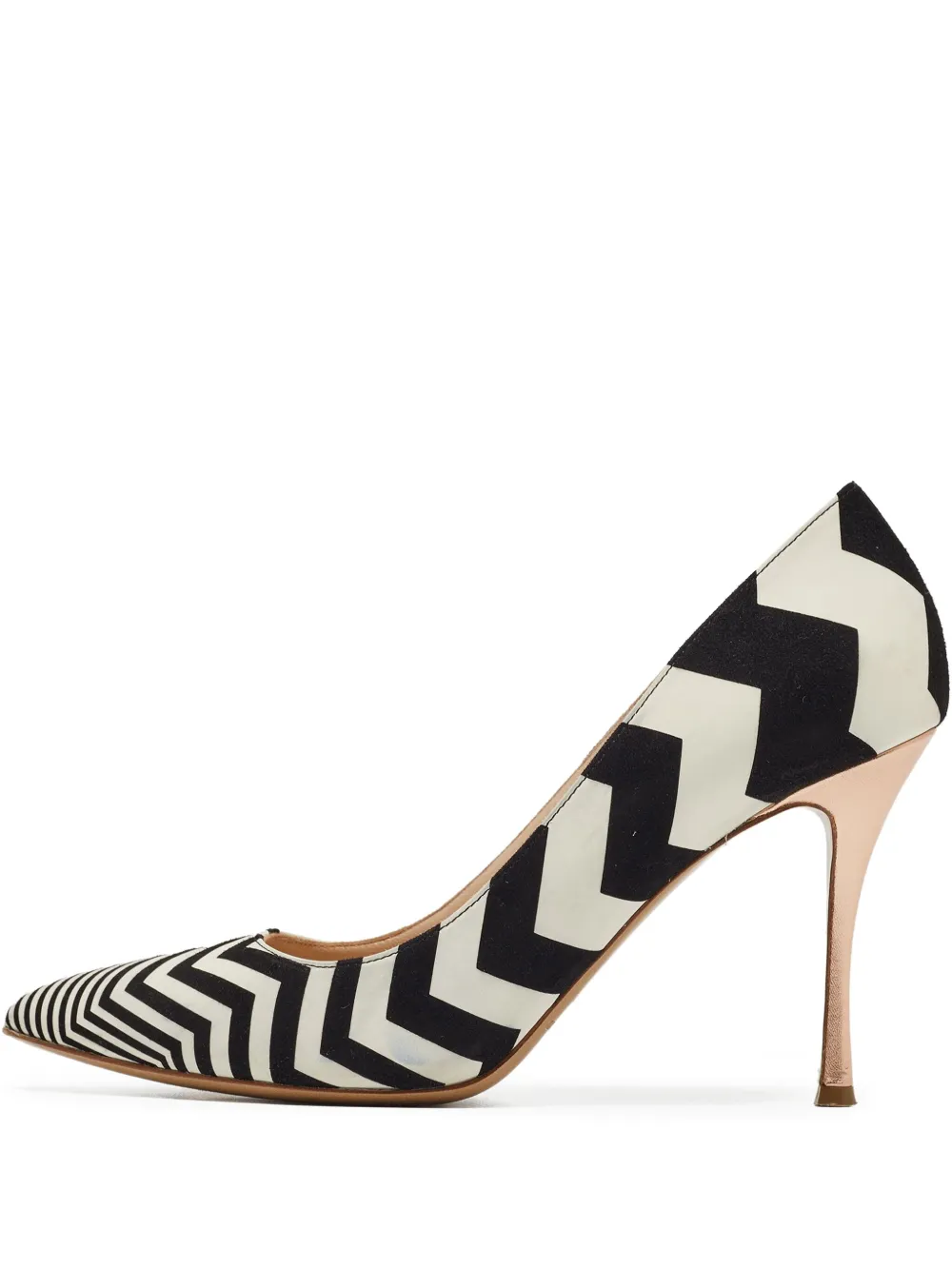Nicholas Kirkwood pre-owned 110mm zigzag-patterned pumps | White | Image 1