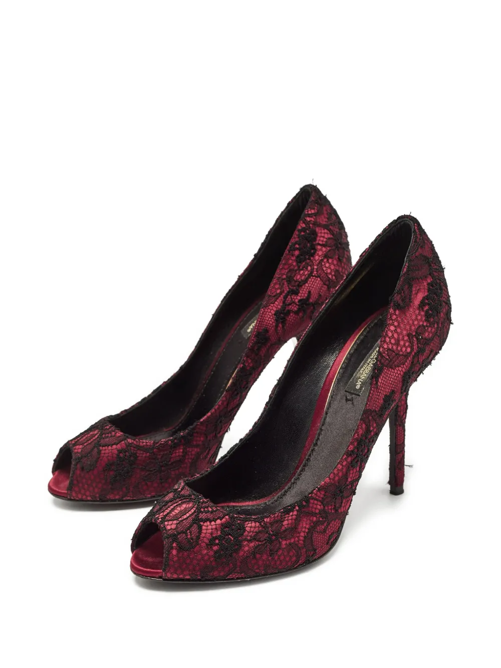 Dolce & Gabbana Pre-Owned 110mm lace-embroidered peep-toe pumps | Image 2