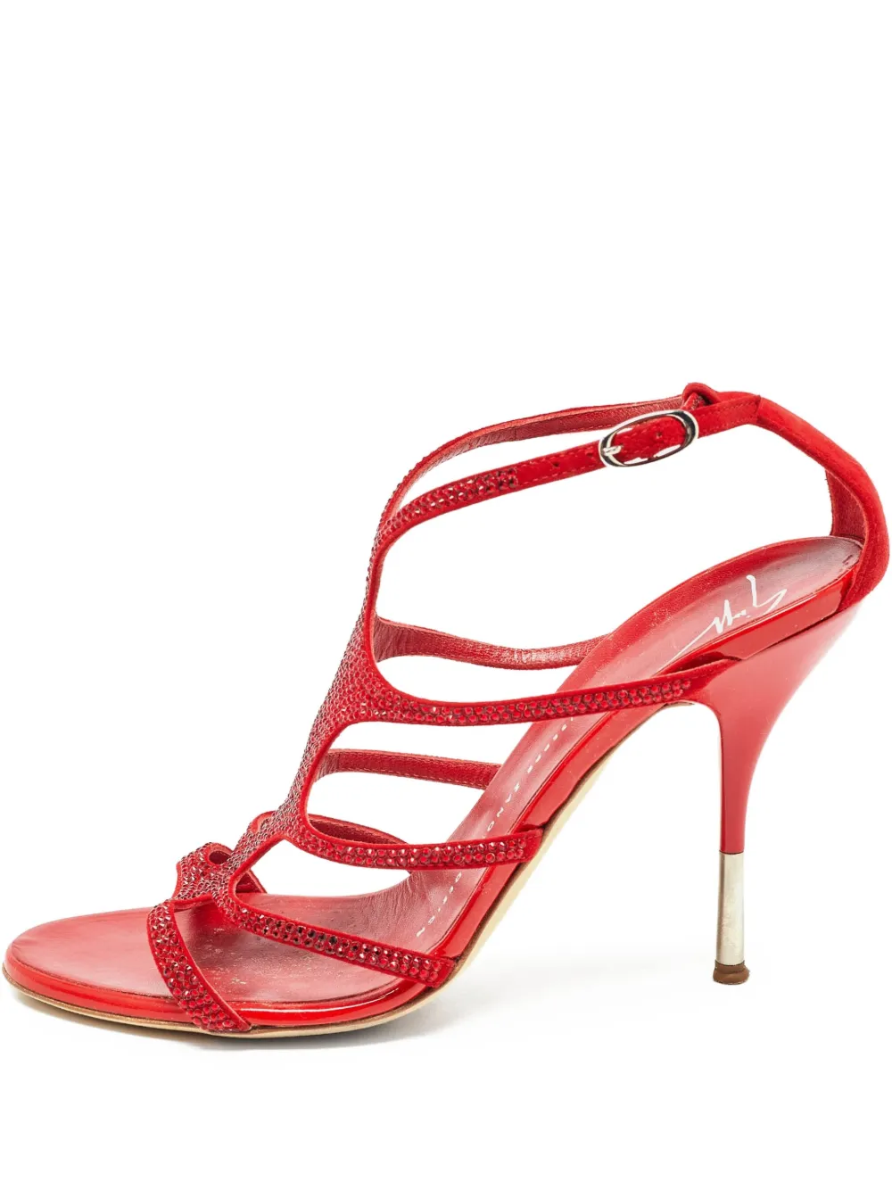 Giuseppe Zanotti Vintage プレオウンド デコラティブサンダル 100mm - レッド Giuseppe Zanotti Vintage プレオウンド デコラティブサンダル 100mm - レッド