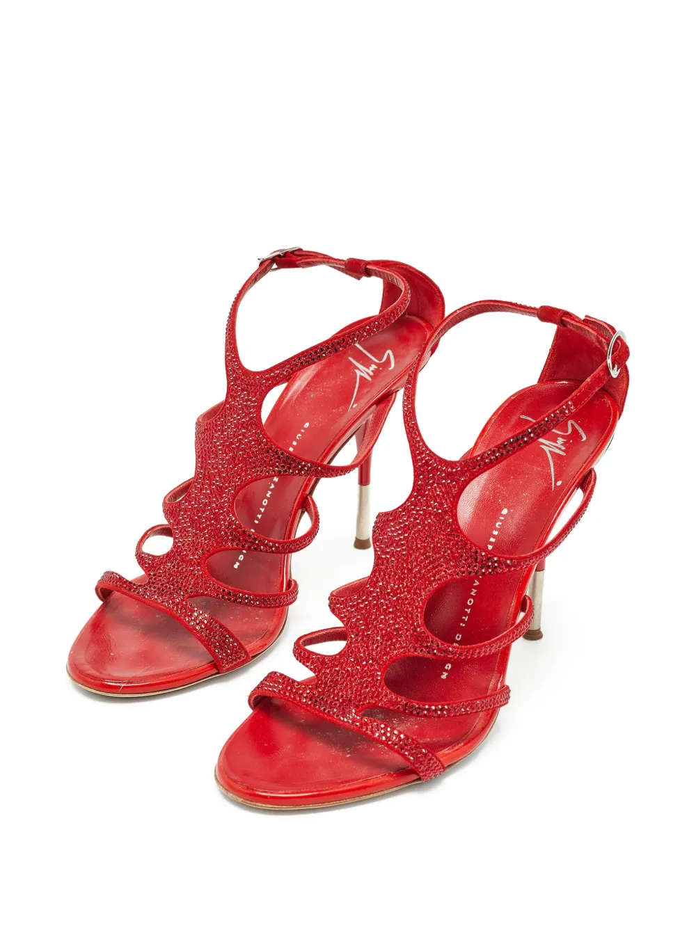 Giuseppe Zanotti Vintage Pre-owned 100 mm sandalen verfraaid met bandjes - Rood