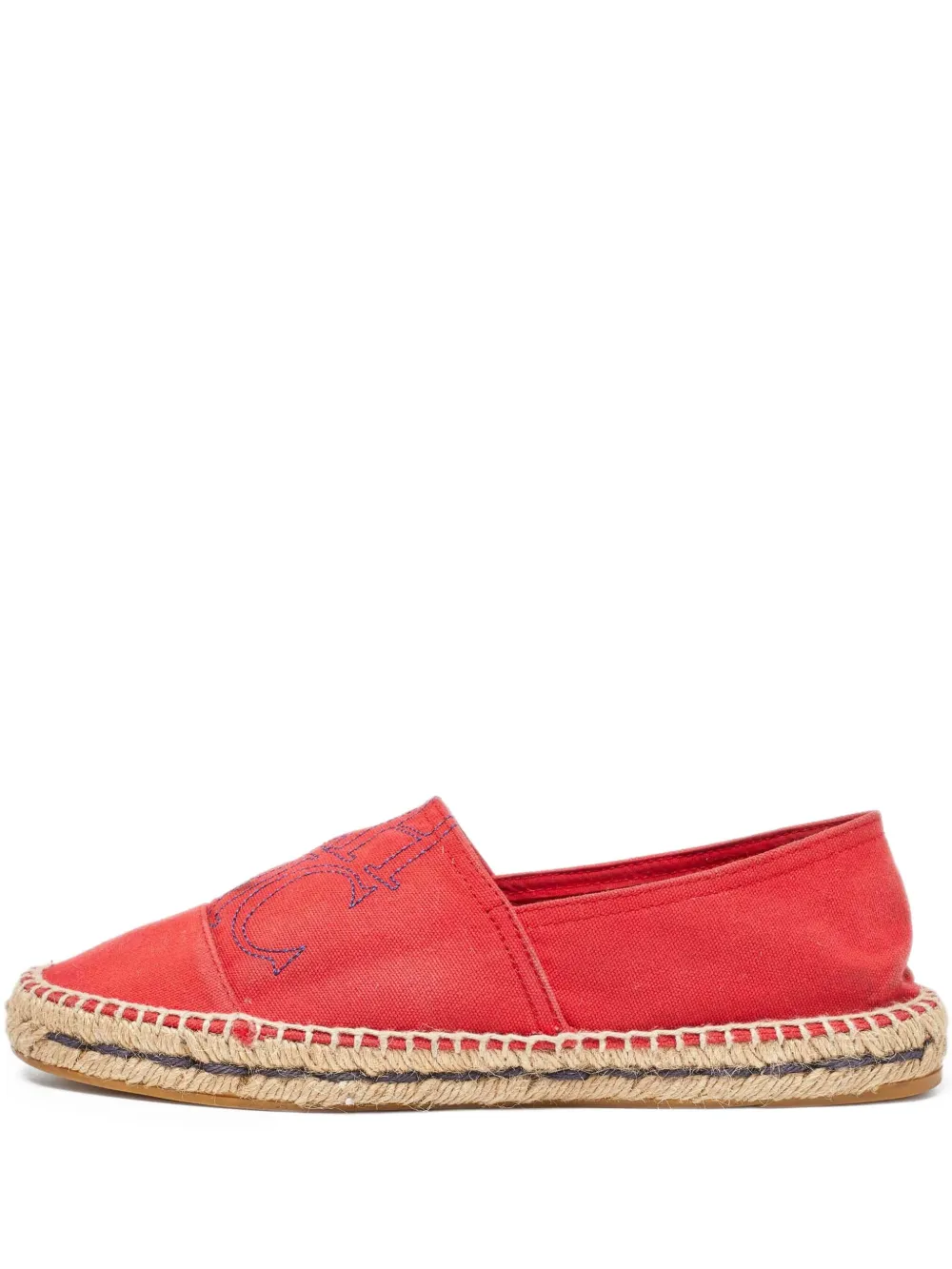 Carolina Herrera Vintage pre-owned embroidered canvas espadrilles | Red | Image 1