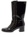 CHANEL Pre-Owned 55mm patent leather knee-high boots - Black