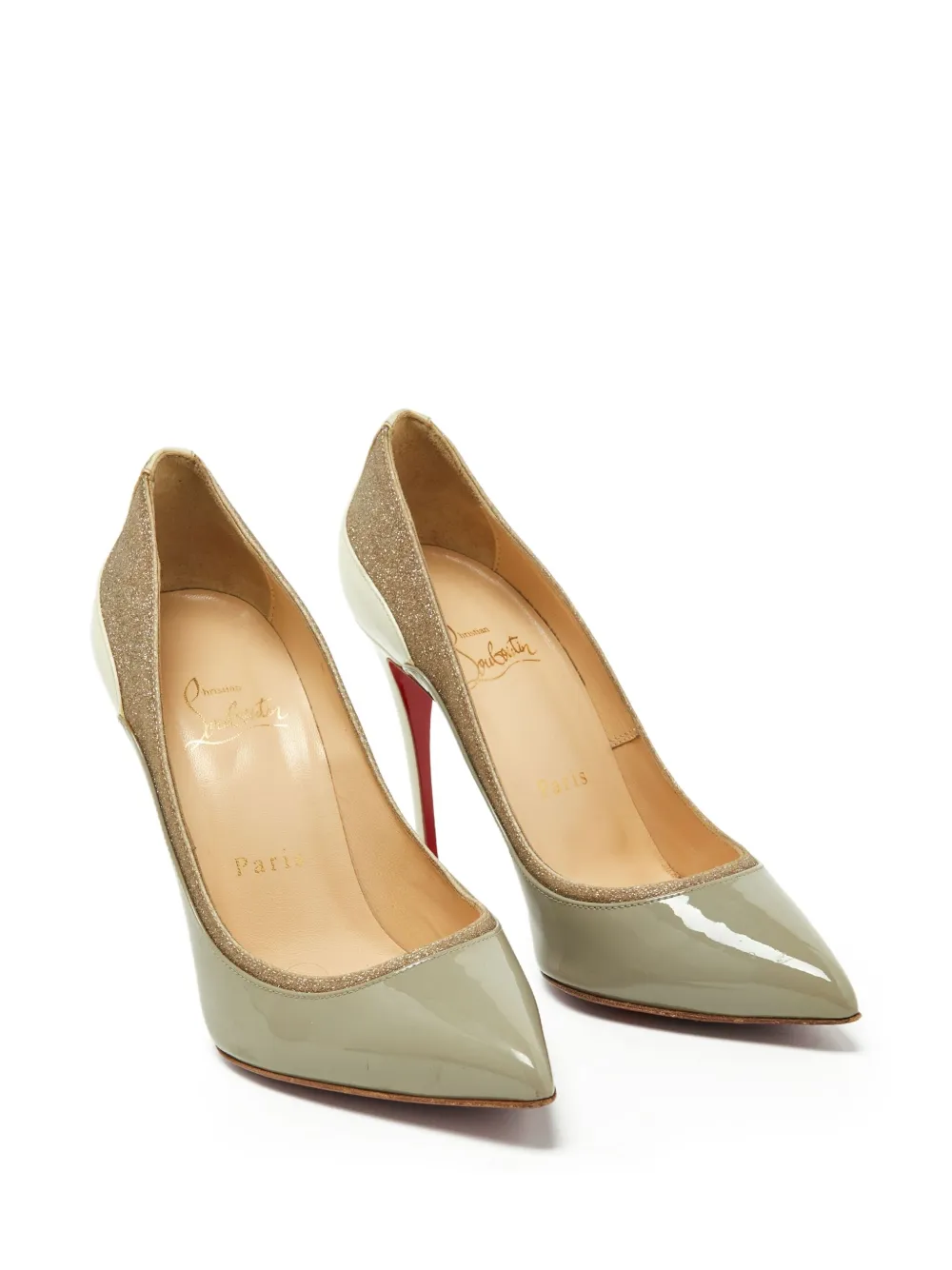 Christian Louboutin Pre-Owned zapatillas con glitter y puntera en punta | Image 2