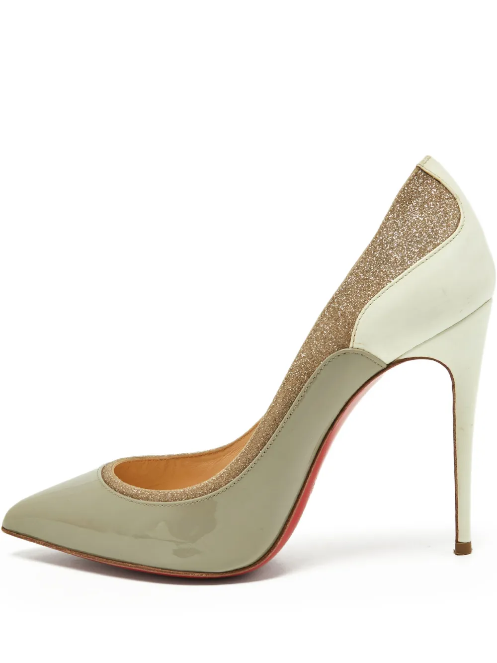 Christian Louboutin Pre-Owned zapatillas con glitter y puntera en punta | gris | Image 1