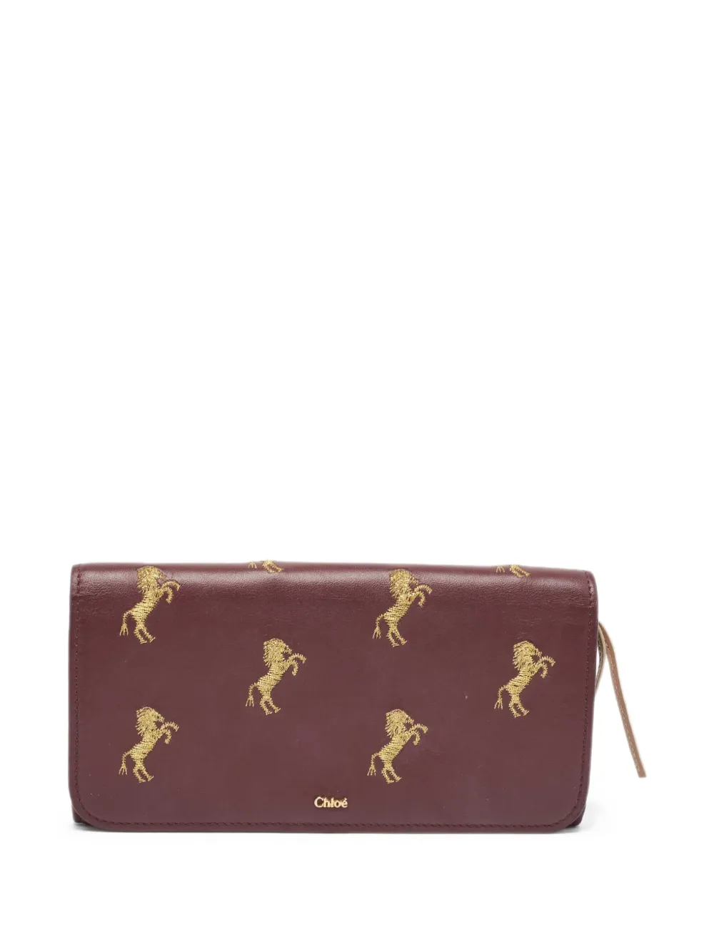 Chloé Pre-Owned embroidered horse-motif wallet | Red | Image 1
