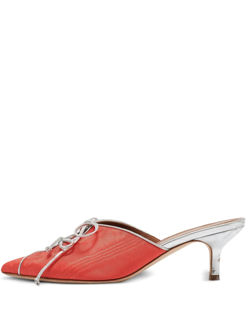 Malone Souliers pre-owned 55mm Victoria satin bow-embellished mules | Orange | Image 1