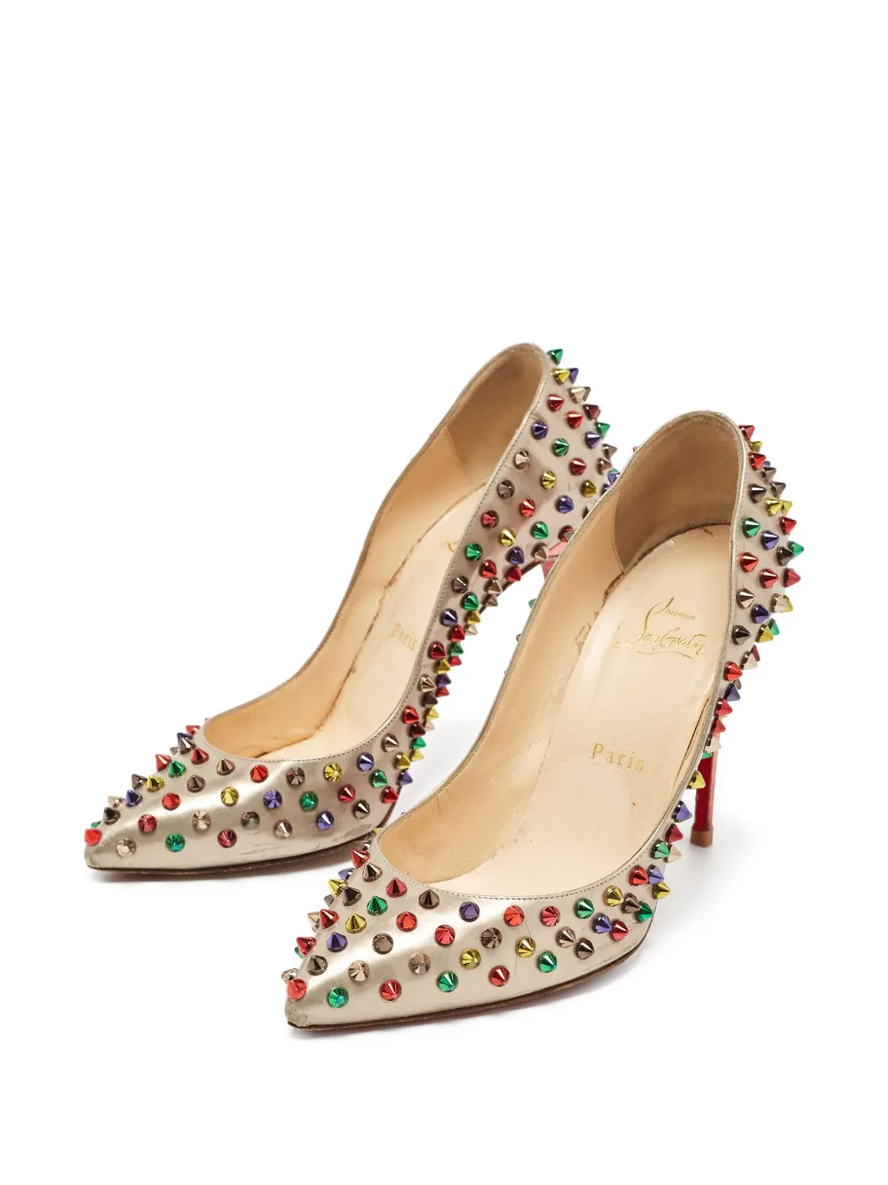 Pre-owned Christian Louboutin 110mm Stud-embellished Pumps