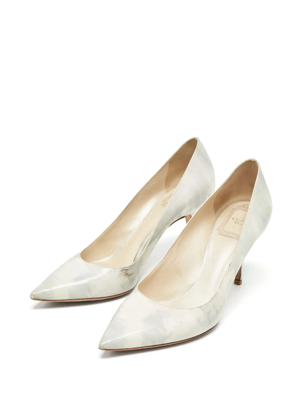 Christian Dior Pre-Owned 80 mm leren pumps - Grijs